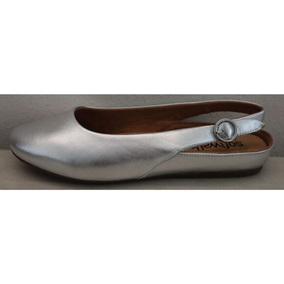 SoftWalk S2119-040Women's Sz 9.5WW Silver Metallic Sandy Ankle Strap Flats - Picture 11 of 13